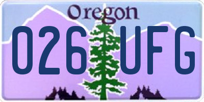OR license plate 026UFG