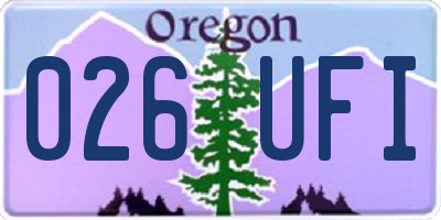 OR license plate 026UFI