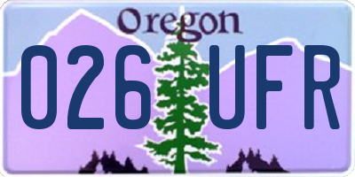 OR license plate 026UFR
