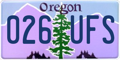 OR license plate 026UFS