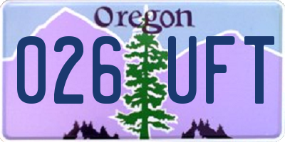 OR license plate 026UFT