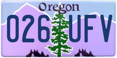 OR license plate 026UFV