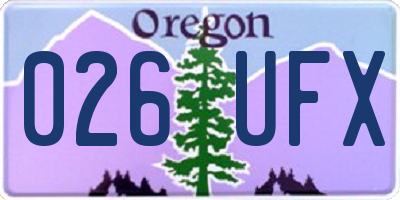 OR license plate 026UFX