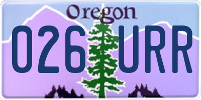 OR license plate 026URR