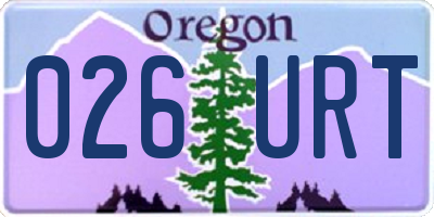 OR license plate 026URT