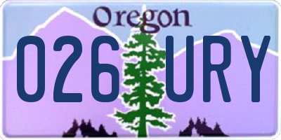 OR license plate 026URY