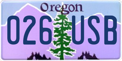 OR license plate 026USB