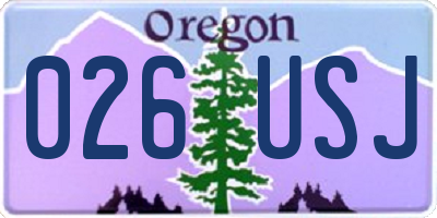 OR license plate 026USJ