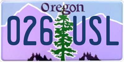 OR license plate 026USL