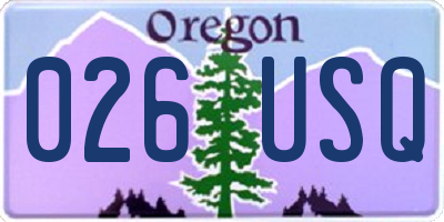 OR license plate 026USQ
