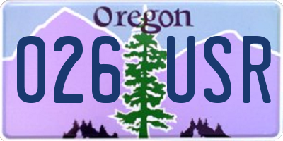 OR license plate 026USR