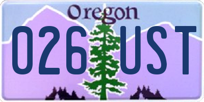 OR license plate 026UST
