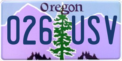 OR license plate 026USV
