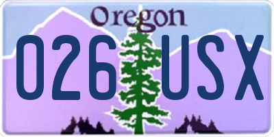 OR license plate 026USX