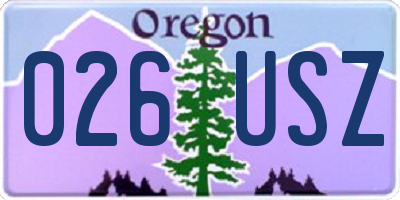 OR license plate 026USZ