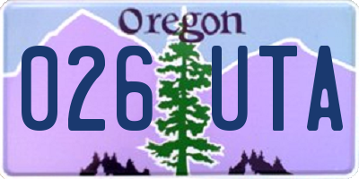 OR license plate 026UTA