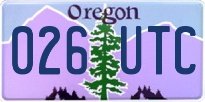 OR license plate 026UTC
