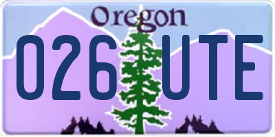 OR license plate 026UTE