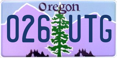OR license plate 026UTG