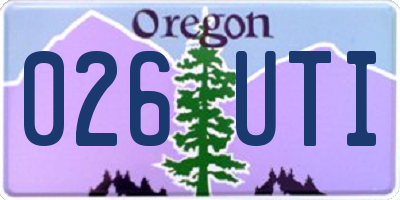 OR license plate 026UTI