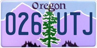 OR license plate 026UTJ