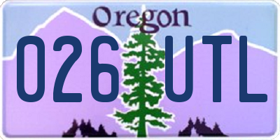 OR license plate 026UTL
