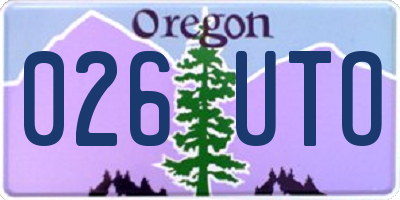 OR license plate 026UTO