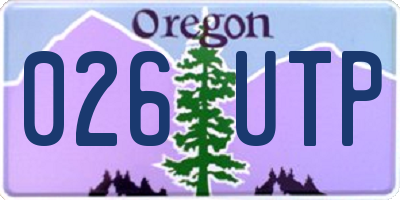 OR license plate 026UTP