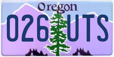 OR license plate 026UTS