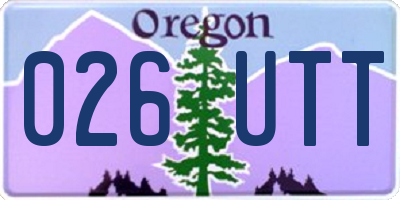OR license plate 026UTT