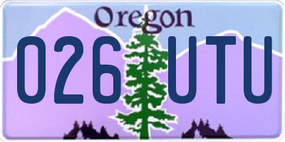 OR license plate 026UTU
