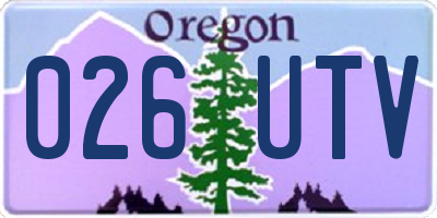 OR license plate 026UTV