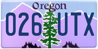 OR license plate 026UTX