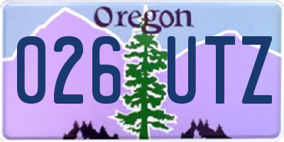 OR license plate 026UTZ