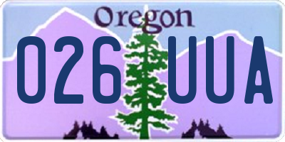 OR license plate 026UUA