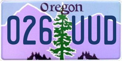 OR license plate 026UUD