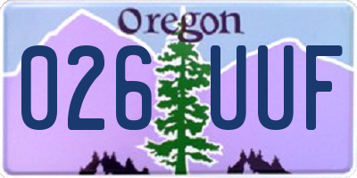 OR license plate 026UUF