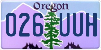 OR license plate 026UUH