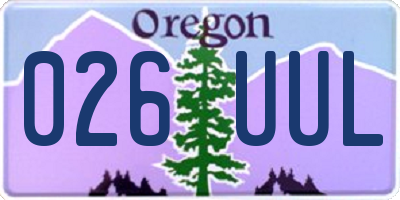 OR license plate 026UUL