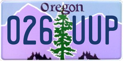 OR license plate 026UUP
