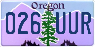 OR license plate 026UUR