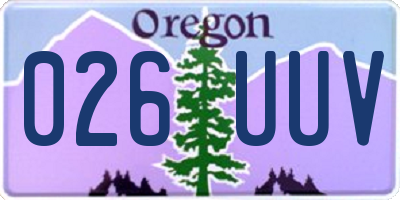 OR license plate 026UUV