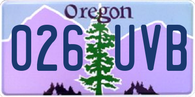 OR license plate 026UVB