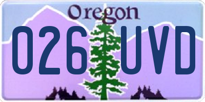 OR license plate 026UVD