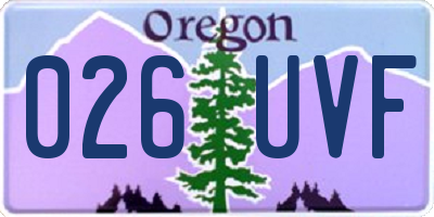 OR license plate 026UVF