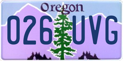 OR license plate 026UVG