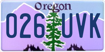 OR license plate 026UVK