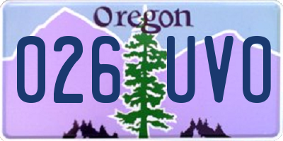 OR license plate 026UVO