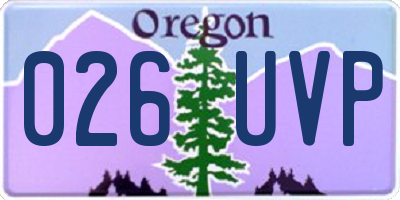 OR license plate 026UVP