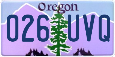 OR license plate 026UVQ